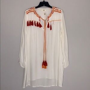 Vintage Boho Tunic Tassel Top Upcycled Project missing tassel requires repair